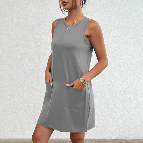 Summer Womens Sleeveless Sundress Short Beach Vacation Tank Dresses With Pockets - Bild 9 von 54