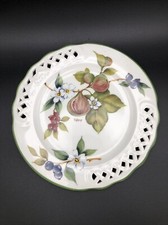 Vintage Brunelli Tiffany weiße Feigenplatte Teller Gitterfelge 20cm Durchmesser