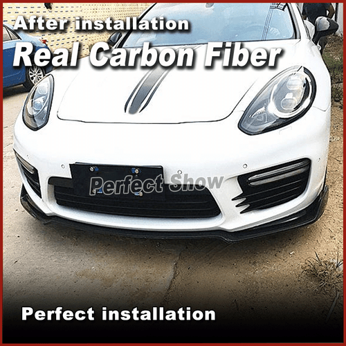 Spoiler spoiler anteriore in carbonio per Porsche Panamera 970 Turbo GTS 2014-2016 - Foto 3 di 11