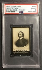 1901 ogdens guinea gold #125 william shakespeare rc; F BASE rookie PSA 2  (RARE)