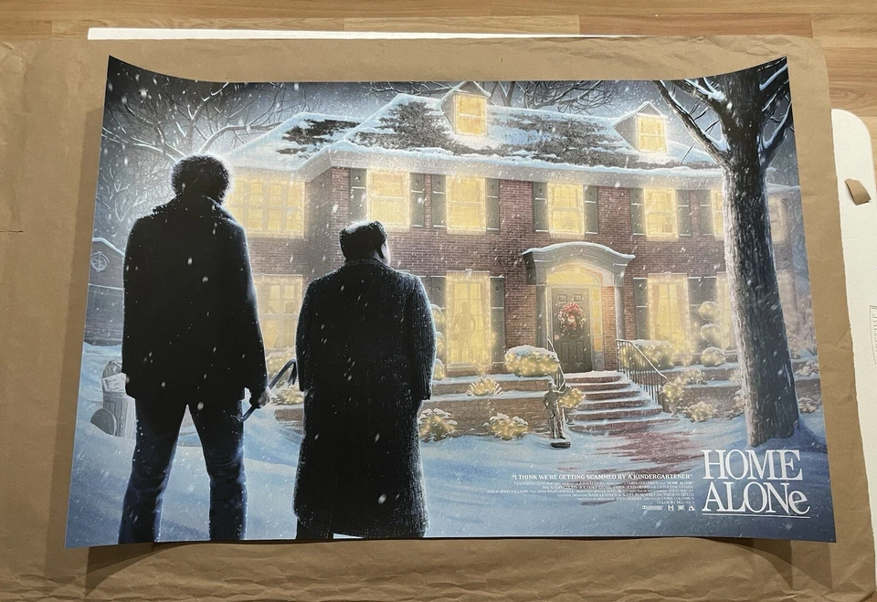 SOLO EN CASA Y 2 póster SET KEVIN WILSON serigrafía estilo Mondo números coincidentes Foto 2 de 4