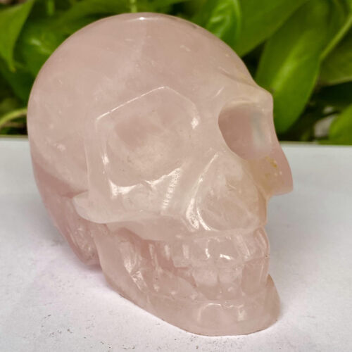 1.67LB Natural crystal rose pink hand-carved quartz skull reiki healing - Picture 1 of 12