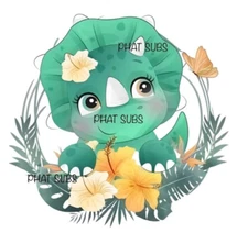 Sublimation Print Baby Dinosaur Ready to Press Heat Transfer