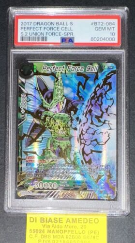 PSA 10 PERFECT FORCE CELL BT2-084 SPR S2 UNION FORCE DB SUPER CARD GAME 2017! - Foto 1 di 12