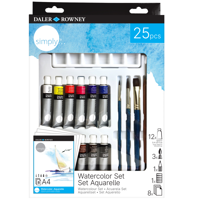 Daler-Rowney Simply Watercolour Starter Set (25pc)