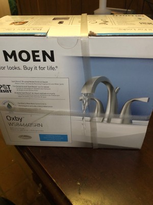 Moen Ws84660srn Oxby Bathroom Faucet Brushed Nickel Includes Pop