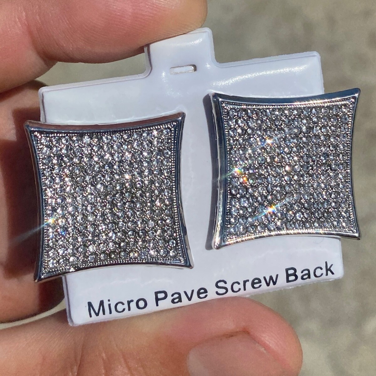 Orecchini Da Uomo 7 Mm Rotondi Con Fondello A Vite Hip Hop - Foto 8