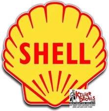 (shell #13) 12" SHELL gasoline pump LUBSTER DECAL GAS OIL WALL STICKER