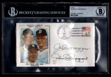 JOE DIMAGGIO & DOM DIMAGGIO BECKETT DUAL SIGNED  FIRST DAY CACHET AUTOGRAPH