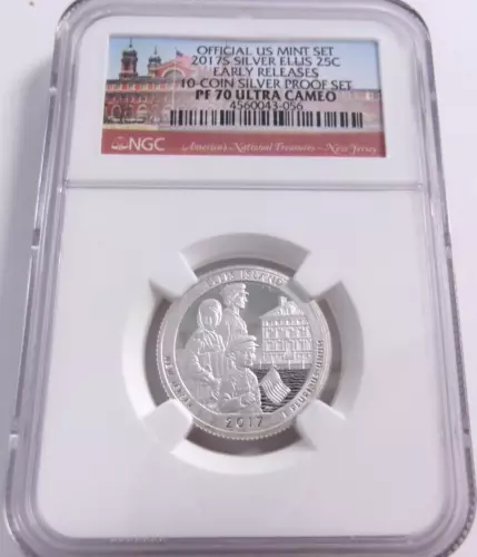 2017 S Ellis Island Silver Quarter Proof NGC PF70