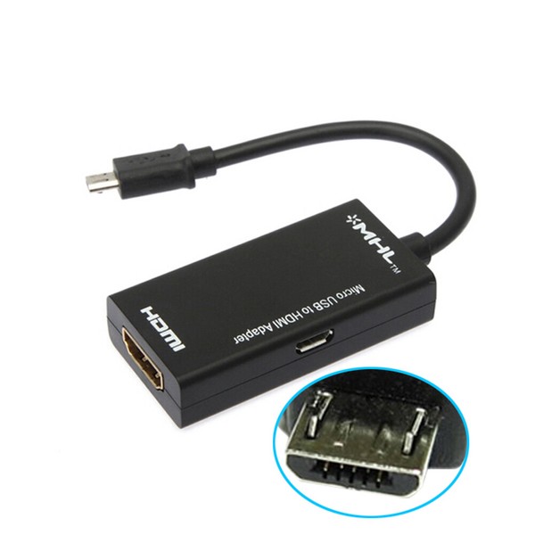 Adaptador P08 USB Micro B MHL a HDMI, 17 cm, Smartphone, Tablet, PC a TV, Proyector
