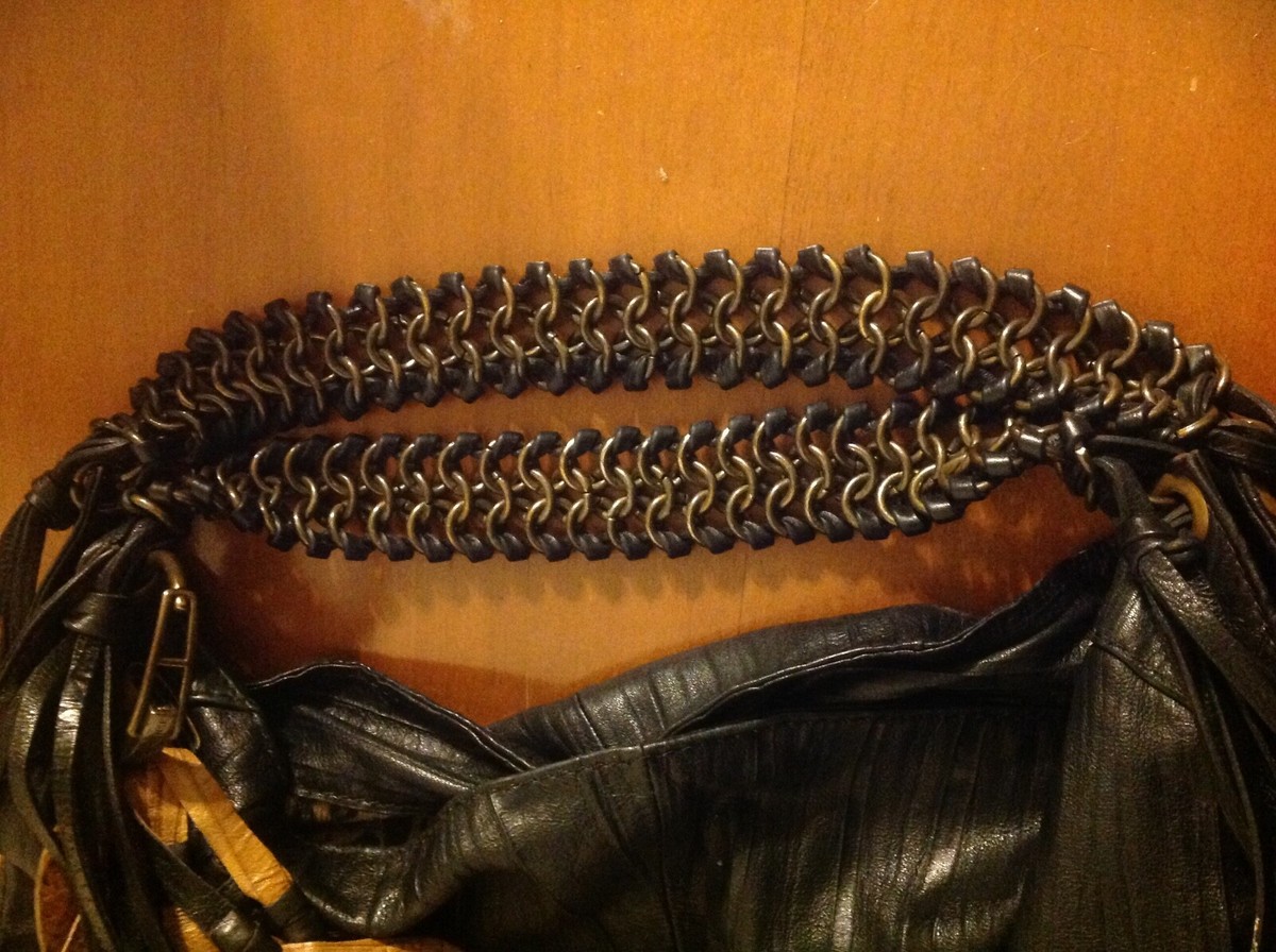 Elisa Atheniense Brown Leather Purse Bag Top Handle Shoulder Bag 