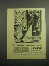 1948 Saxone Shoes Ad - Cartoon by Anton - Ah! That's where they measure