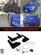 Rally Armor UR Series Black Mud Flaps w/ Blue Logo for 2015-2021 WRX & STI