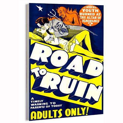 1934 The Road To Ruin Pop Culture Poster or Canvas Home Decor Art Print
