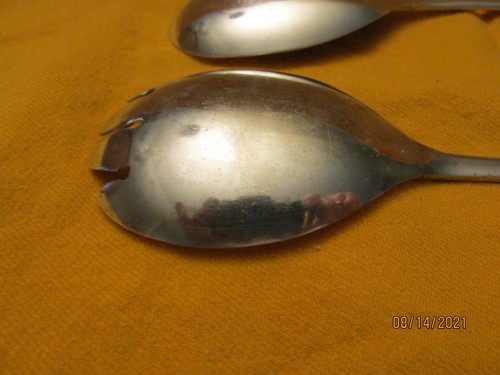 Vintage Silver Plated Salad Spoon & Fork - SHEFFIELD ENGLAND - - Picture 3 of 10