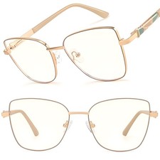 Gold  Clear Cat Eye Sunglasses Elegant Chic Luxury For Women Stylish Trendy