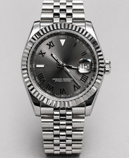 Custom Built - Grey Dial Dress Watch NH35 Automatic 40mm Steel Jubilee