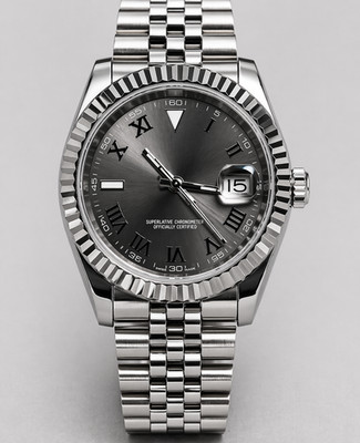 Custom Built - Grey Dial Dress Watch NH35 Automatic 40mm Steel Jubilee