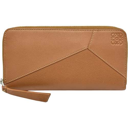 LOEWE Puzzle Zip Around Wallet Brown Leather Women