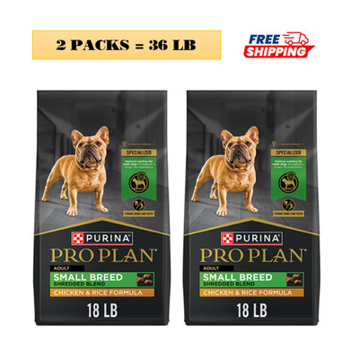 2 Packs, Purina Pro Plan Specialized Shredded Blend Small Breed Adult Dog 18 Lb