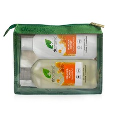 Image of Dr Organic Manuka Honey Shampoo & Conditioner Set with Travel Bag Restoring Dr