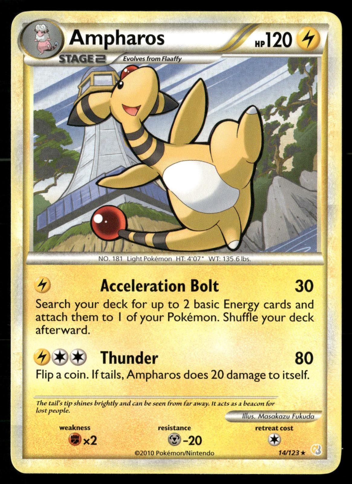 Ampharos 14/123 Rare HeartGold & SoulSilver Pokemon NM