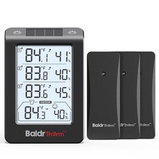 Indoor Outdoor Thermometer Wireless, Temperature Humidity Monitor with 3 Remo...