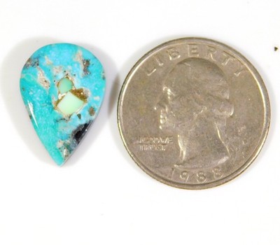 07.Ct Natural Turquoise Cabochon Gemstone Pear Shape Backed Arizona Mine DL=288