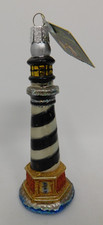 Old World Christmas Cape Hatteras Lighthouse Glass Ornament 20017 5.5  Free Ship