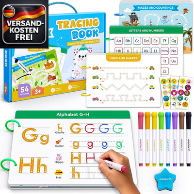 Vorschul-Lernaktivitäten Beschäftigungsbuch für Kinder 3-5 Jahre mit Whiteboard-
