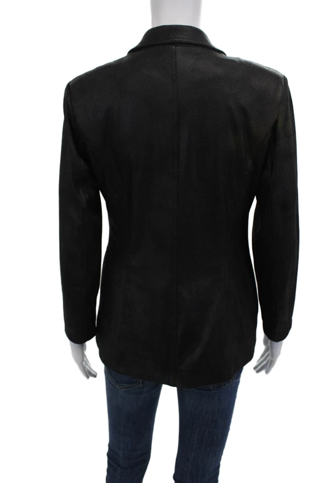 Blazer Insight Mujer Negro Cuello Botón Manga Larga Talla 2 Foto 4 de 4