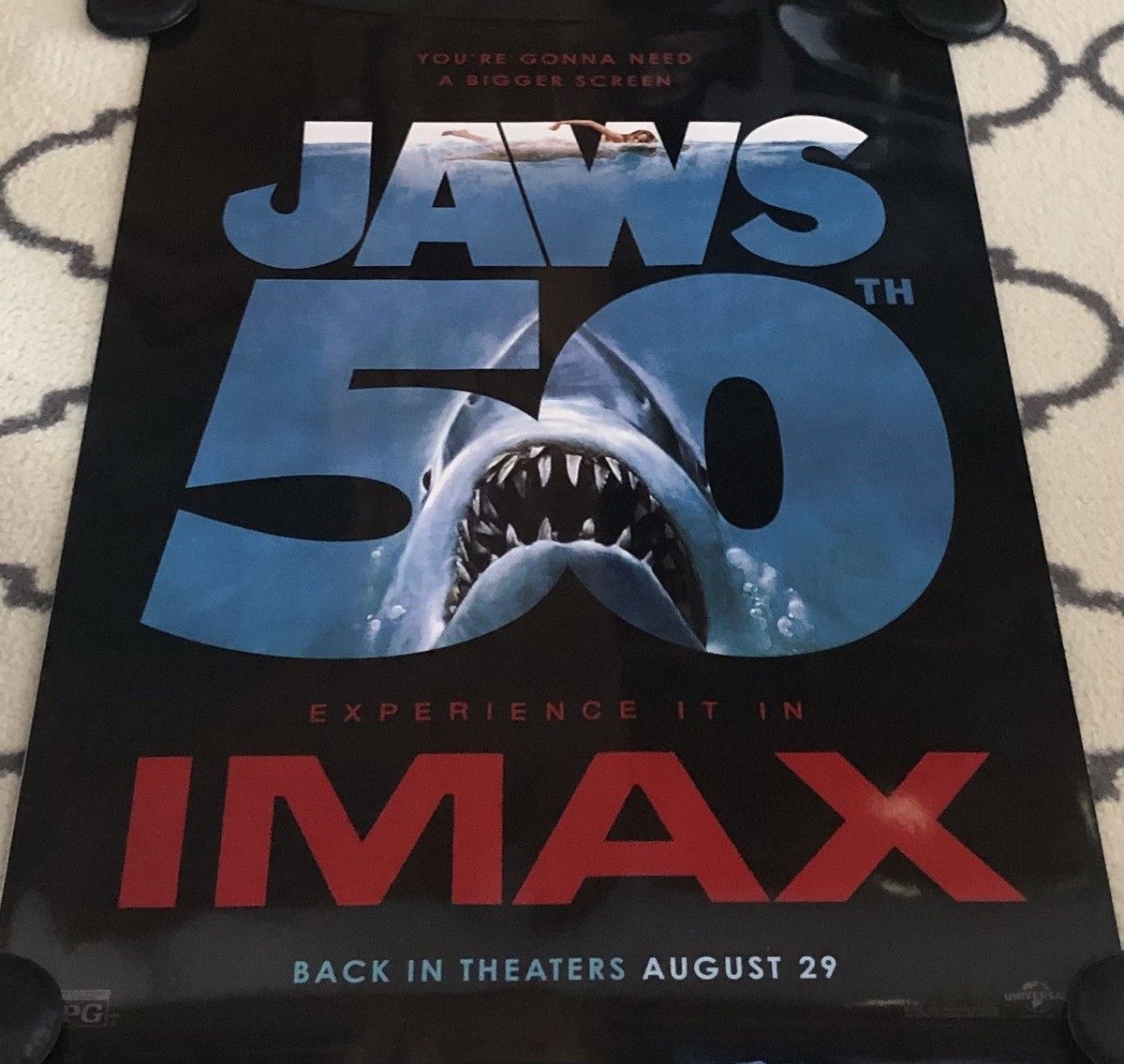 JAWS 50TH Anniversary Original DS Double Sided 27x40 Movie Poster