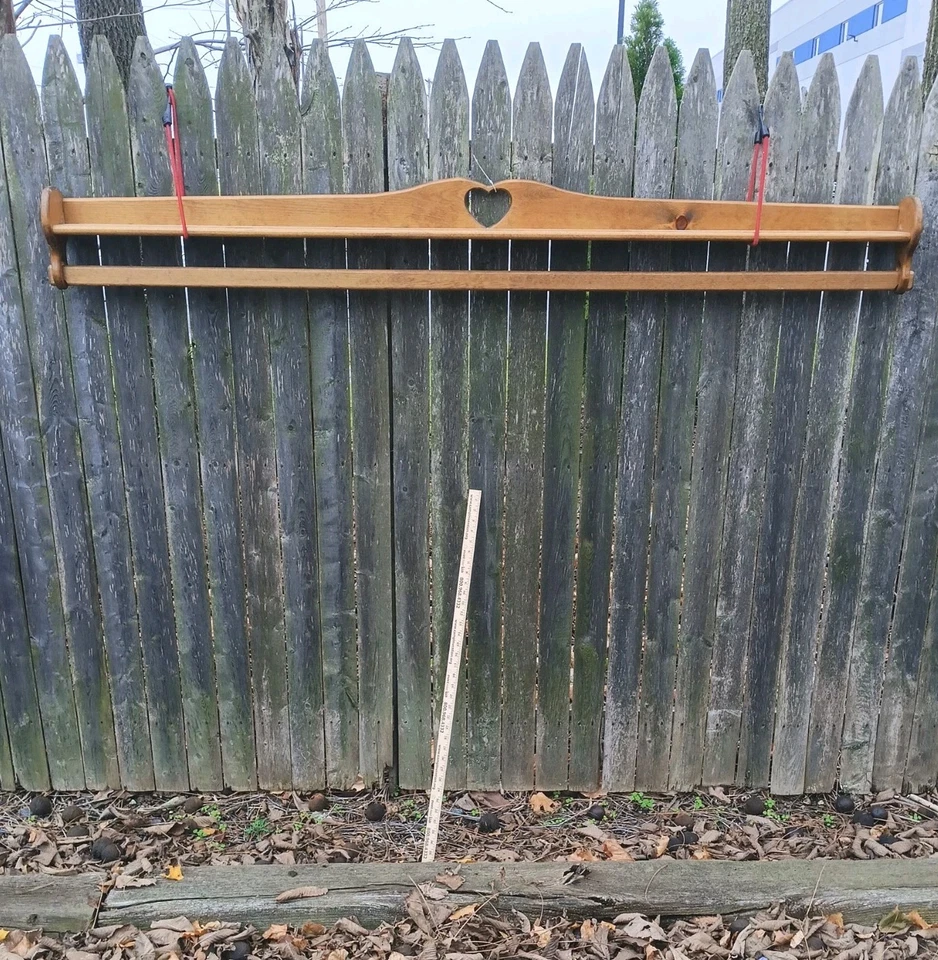 Prateleira de parede vintage 72" LARGURA placa de madeira de pinho maciça trilho recorte coração fazenda rústica - Imagem 2 de 4