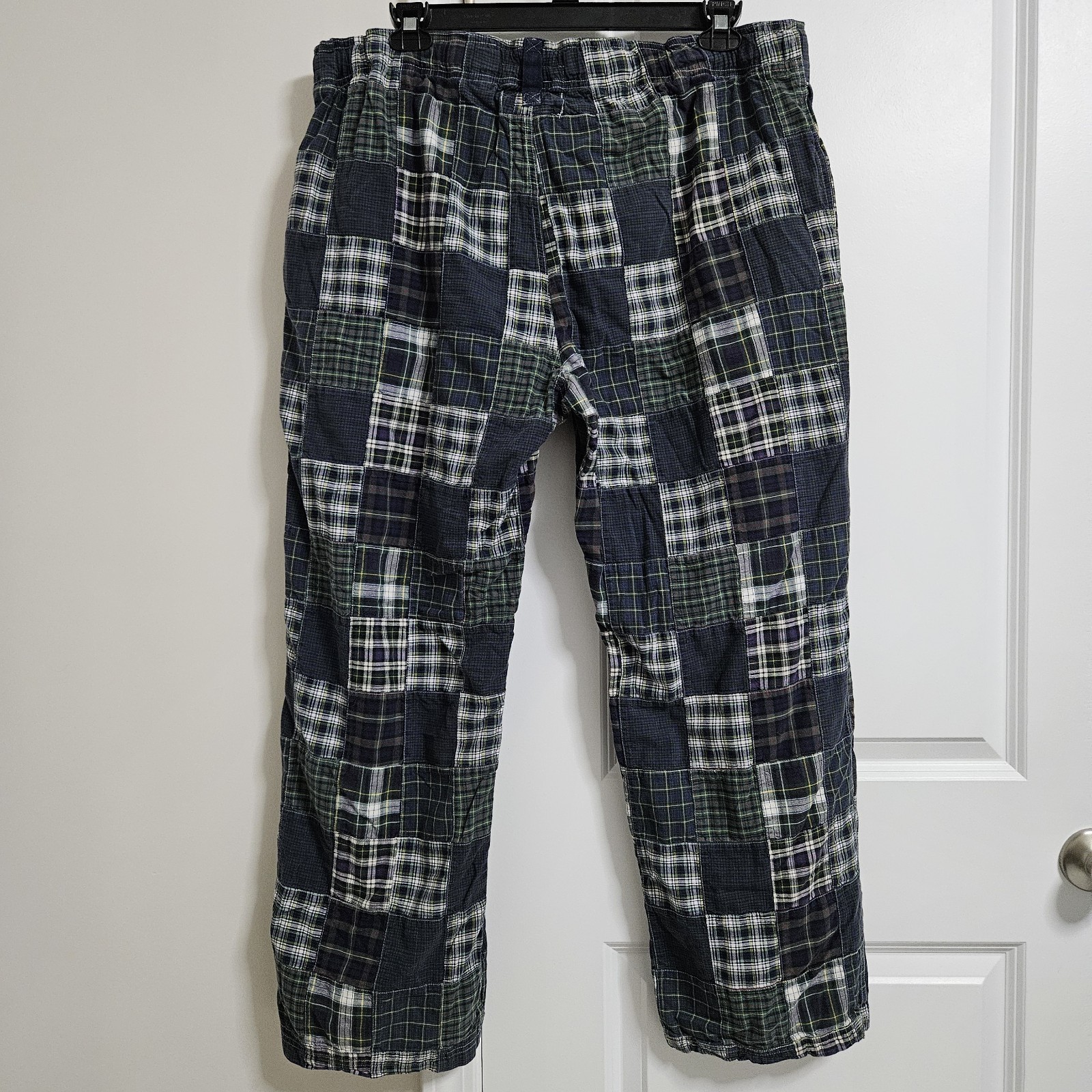 Y2K American Eagle Plaid Patchwork Dorm Pants Dra… - image 9