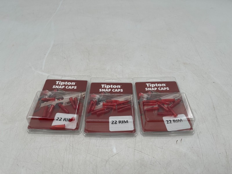 3 Tipton Snap Caps 22 Rim Precision Metal Base Snap Cap-Pack of 10