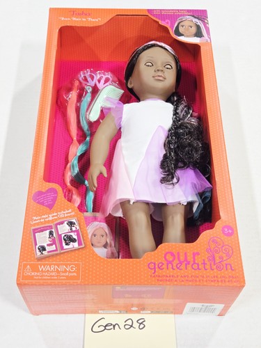 Our Generation Tasha 18 Zoll Puppe vom Haar bis dorthin ausziehbares Haar Neu im Karton Set
