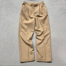 Pendleton Virgin Wool Pants Womens 12 Brown Pleated Made In USA 80's Retro