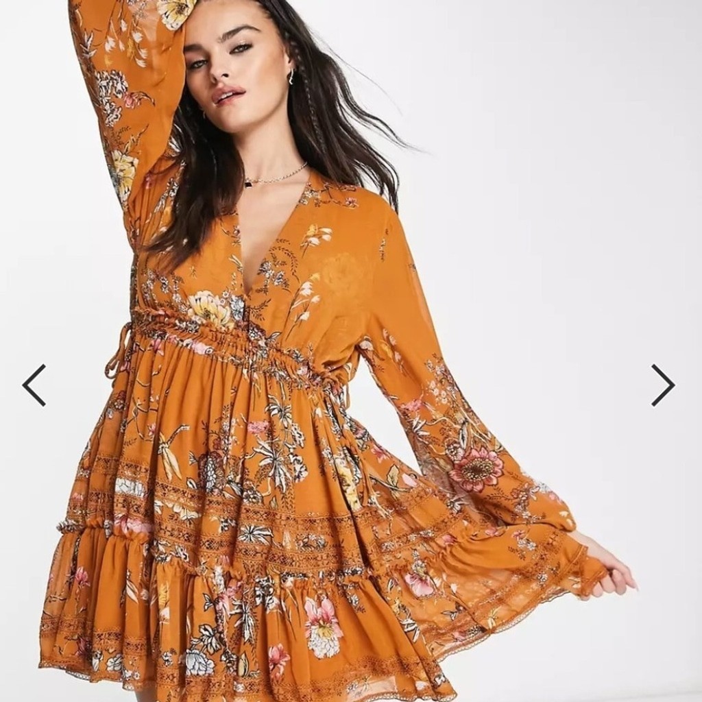 Free People Cherry Blossom Mini Tunic Dress Size M