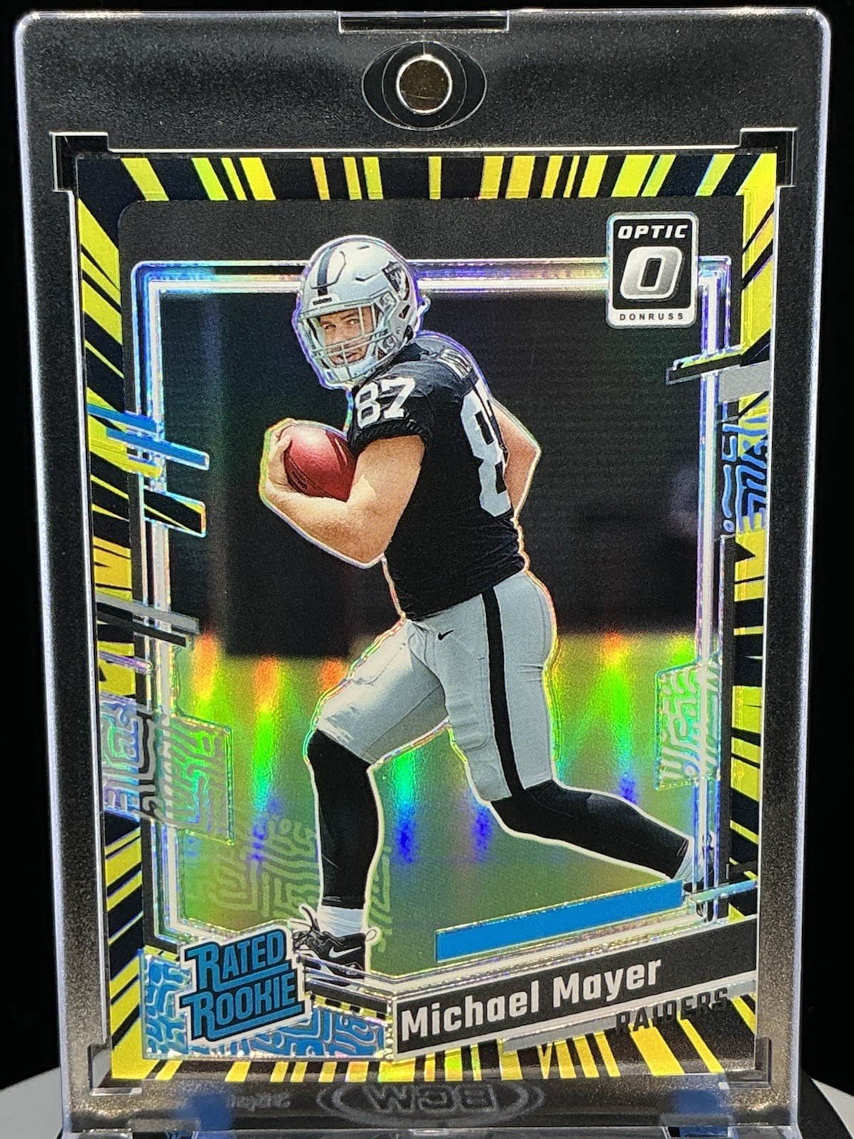 2023 Donruss Optic Michael Mayer Electricity Prizm Rated Rookie /69 Raiders #260