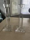 VTG Waterford Crystal METROPOLITAN Skyscraper Candlesticks Holders Art Deco 10"
