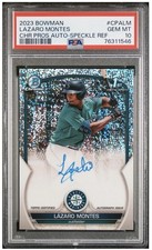 2023 BOWMAN CHROME PROSPECT AUTO #CPALM LAZARO MONTES CHR PROSPECT SPECKLE REF🔥