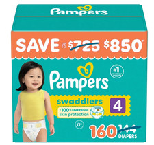 Pampers Swaddlers Pa ales, Talla 4 22-37 Libras , 160 Unidades