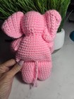 Hand Crocheted Stuffed Pink Elephant 8" — photo 2