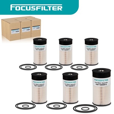 6Pcs FOCUSFILTER FS19727 Water Separator Fuel Filter Replaces P551052 PF7895