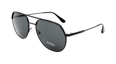 PRADA SPR 55U 1AB-5S0 Pilot Men's Sunglasses Conceptual Black w/ Grey 57mm