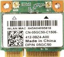 Dell 05GC50 Wireless DW1705 WLAN WiFi 802.11 b/g/n Bluetooth 4.0 PCI-E  Height