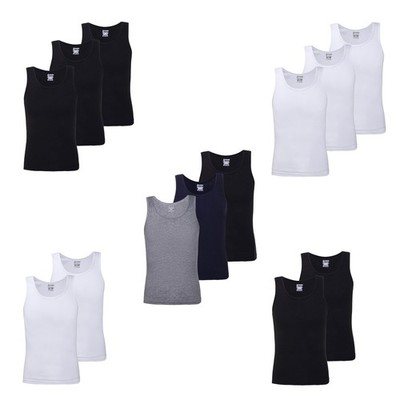 FEINRIP tailliert Slim Fit sportlich Muskel Gym gerippt Weste Tank 100% Baumwolle