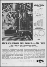 1957 Dow Chemical Magnesium Mill Extrusion Press Photo Madison Illinois Print Ad