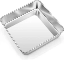 8 Inch Square Baking Pan, Square Cake Brownie Pan Stainless Steel